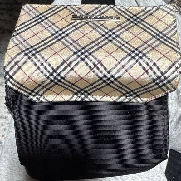 Burberry Beige Plaid and Black Cosmetic Pouch with mirror - Picture 5 of 5